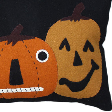 Jack-o-lanterns Felt Pillow 14 Inch x 14 Inch PL840006 - The Fox Decor